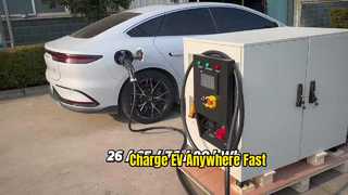 Caricabatterie mobile per veicoli elettrici da 60 kW, unità di accumulo di energia portatile da 65 kWh con classificazione IP54