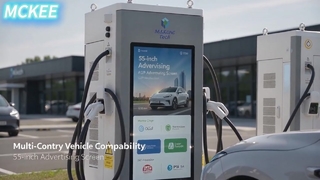 Caricabatterie DC EV veloce con schermo pubblicitario touch da 10 pollici