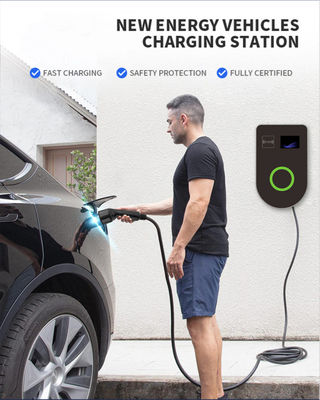 Stazione di ricarica per veicoli elettrici commerciali a ricarica rapida da 7kW 14kW 22kW con presa di tipo 2, montaggio a parete