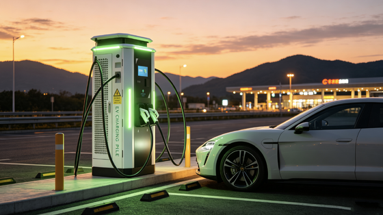 Stazione di ricarica rapida DC per veicoli elettrici per flotte commerciali in autostrada, serie White Dew, 240kW, raffreddamento ad aria IP54, touch screen da 10 pollici, supporto OCPP1.6J, 4G, Ethernet, WIFI, APP