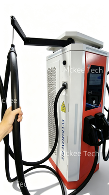 10 pollici touchscreen Smart DC EV Unità di ricarica White Dew Serie 120KW IP54 raffreddamento dell'aria OCPP1.6J Stazione di ricarica per camion industriali flotte di veicoli commerciali