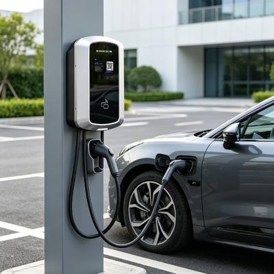 Un buon prezzo. Stazione di ricarica AC a colonna da parete compatibile Type2 J8, caricabatterie per veicoli elettrici 7kw 32A 85V 265V IP54 con display LCD da 5,64 pollici per ricarica domestica e aziendale In linea