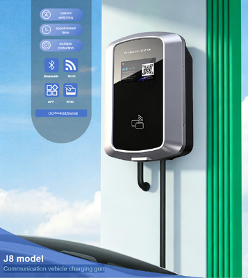 Un buon prezzo. Supporto per parete e colonna montato 85V 265V IP54 5,64 pollici LCD per la ricarica di veicoli elettrici residenziali 7kW 32A J8 AC EV Stazione di ricarica Euro Type2 In linea
