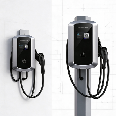 Un buon prezzo. 9.6kW 40A J8 Stazione di Ricarica EV AC Tipo 1 USA Supporto a Parete e a Colonna 85V 265V IP54 LCD da 5,64 pollici per Ricarica EV Domestica In linea
