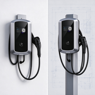 22kW Floor Standing AC EV Charger 32A OCPP 1.6J VIN RFID 4G LAN IP54 Touch Screen Charging Pile
